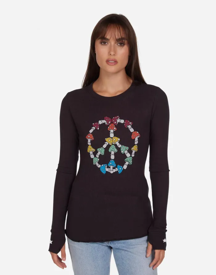 Women039s McKinley Mushroom Peace Onyx Lauren Moshi Long Sleeve