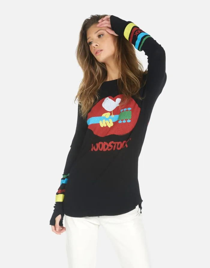 Women039s McKinley Woodstock Lip Black Lauren Moshi Long Sleeve