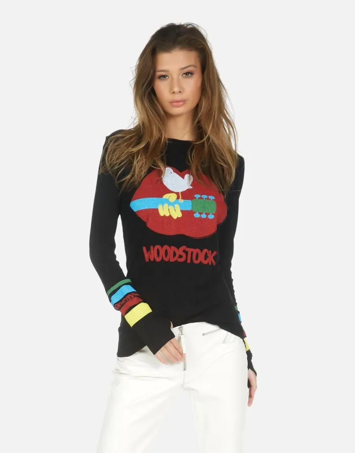 Women039s McKinley Woodstock Lip Black Lauren Moshi Long Sleeve