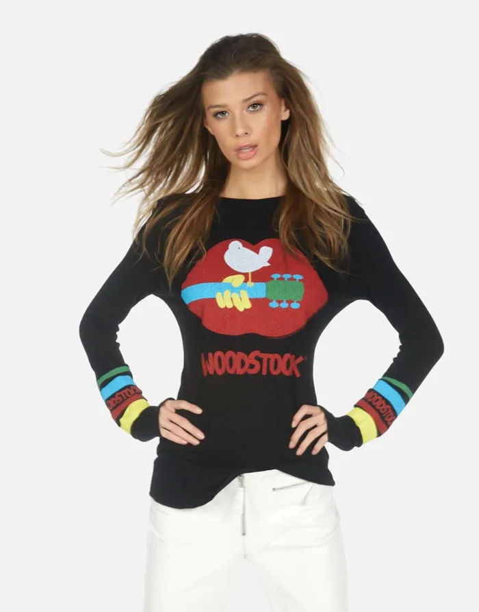 Women039s McKinley Woodstock Lip Black Lauren Moshi Long Sleeve
