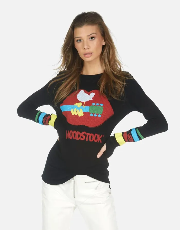 Women039s McKinley Woodstock Lip Black Lauren Moshi Long Sleeve