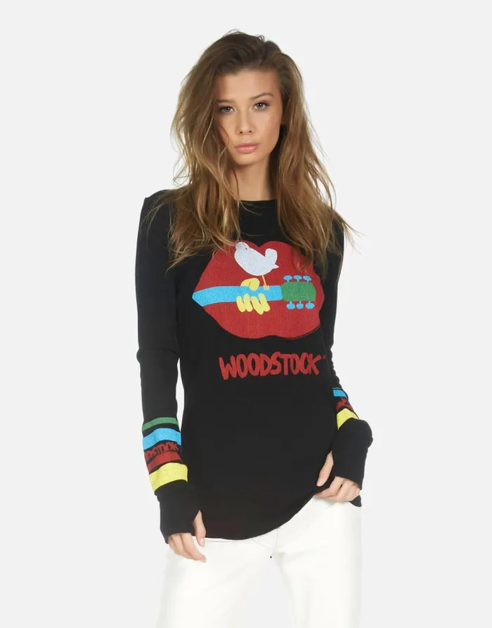 Women039s McKinley Woodstock Lip Black Lauren Moshi Long Sleeve