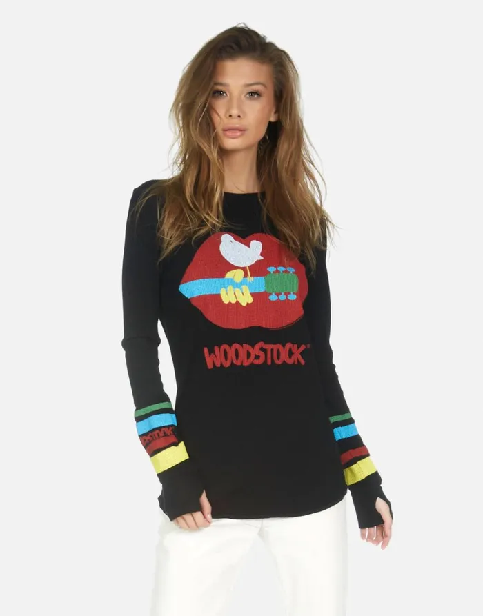 Women039s McKinley Woodstock Lip Black Lauren Moshi Long Sleeve