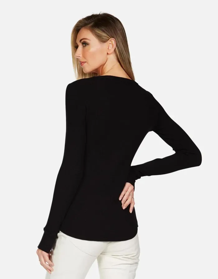 Women039s McKinley X Cracked Lightning Bolt Black Lauren Moshi Long Sleeve