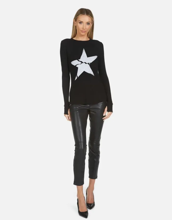 Women039s McKinley X Cracked Star Black Lauren Moshi Long Sleeve