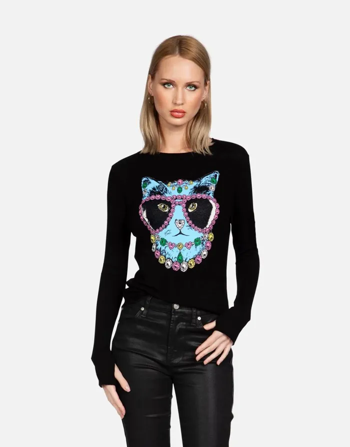 Women039s McKinley X Diamond Cat Black Lauren Moshi Long Sleeve