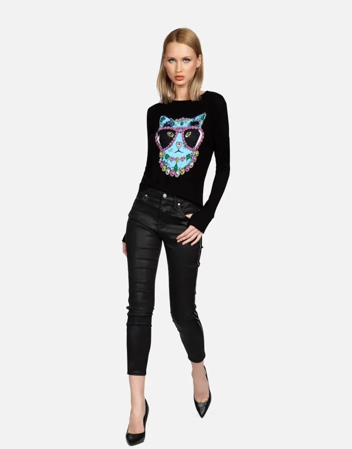Women039s McKinley X Diamond Cat Black Lauren Moshi Long Sleeve