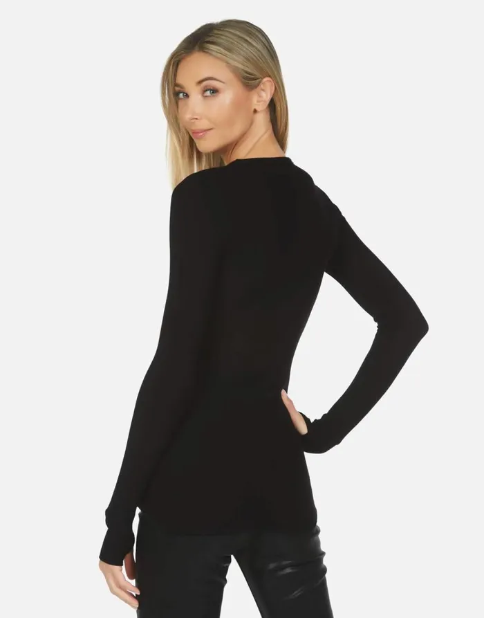 Women039s McKinley X Vampire Lip Black Lauren Moshi Long Sleeve
