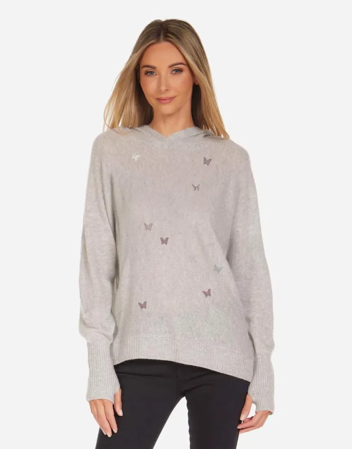 Women039s Namiko X Crystal Butterflies Heather Grey Lauren Moshi Hoodies