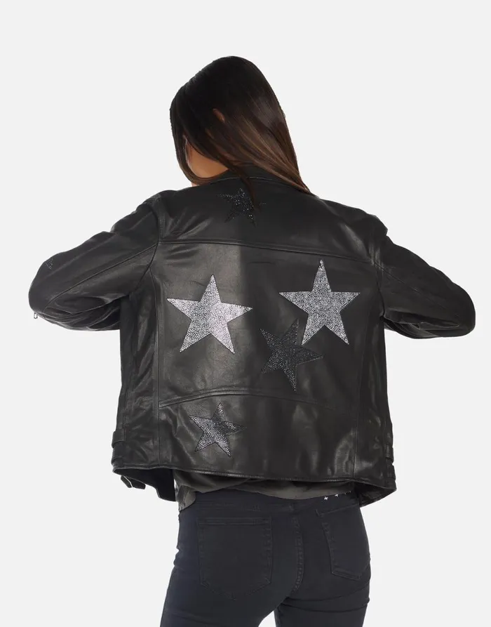 Women039s Posey Crystal Multi Stars Black Lauren Moshi Long Sleeve
