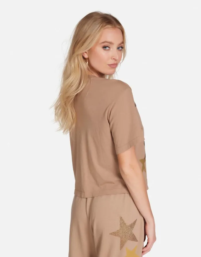 Women039s Rue Gold Crystal Multi Stars Sand Dune Lauren Moshi Short Sleeve