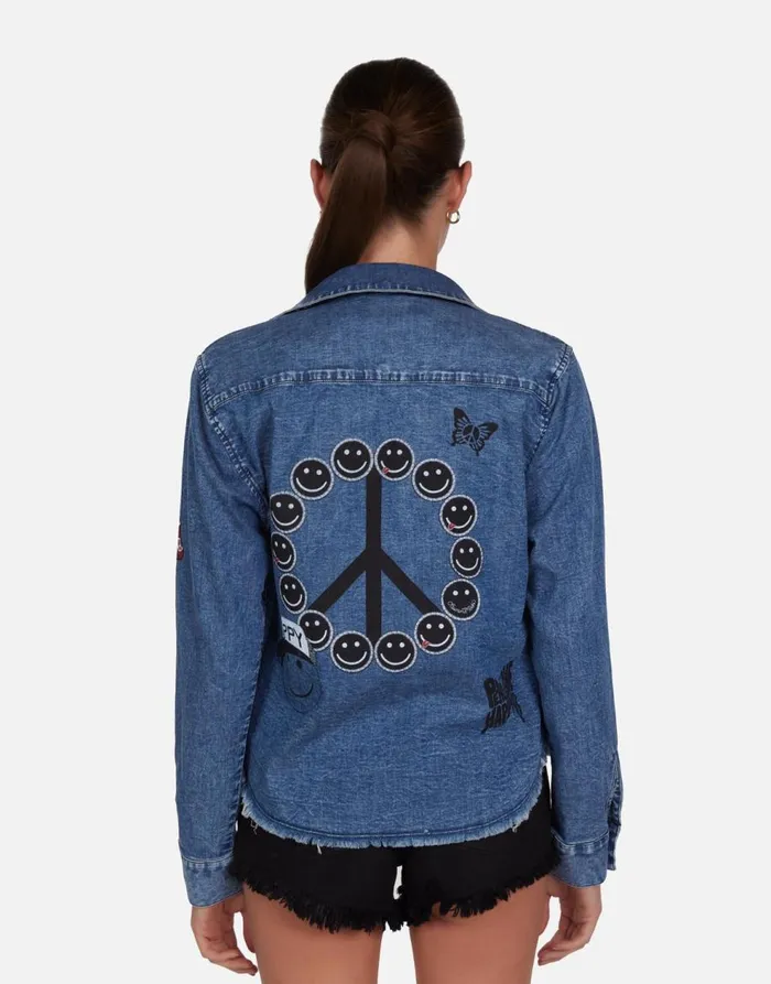 Women039s Saba Peace Elements Vintage Denim Lauren Moshi Long Sleeve
