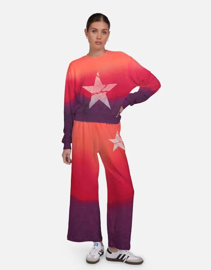 Women039s Spalding Cracked Star Malibu Skies Lauren Moshi Long Sleeve