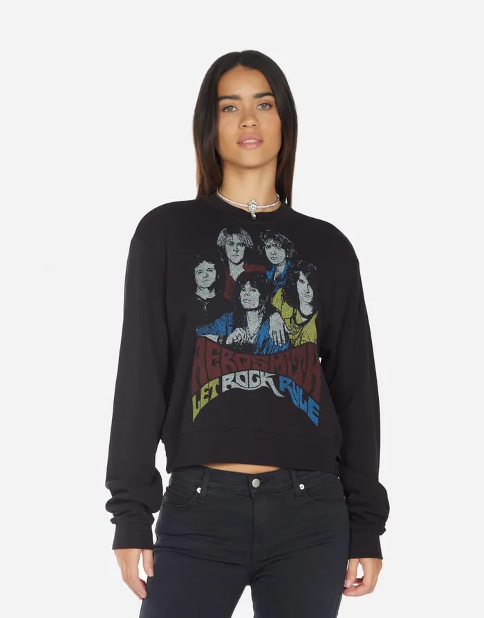 Women039s Spalding Vintage Aerosmith Black Lauren Moshi Long Sleeve
