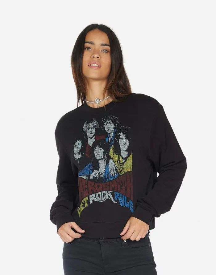 Women039s Spalding Vintage Aerosmith Black Lauren Moshi Long Sleeve