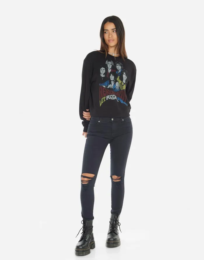 Women039s Spalding Vintage Aerosmith Black Lauren Moshi Long Sleeve