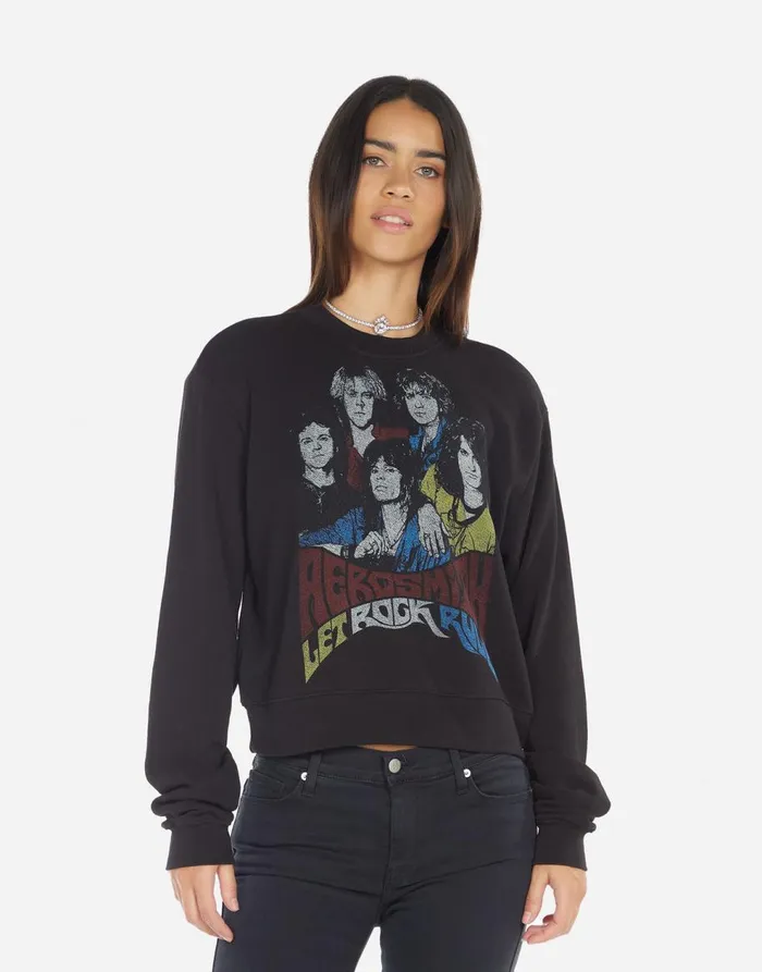 Women039s Spalding Vintage Aerosmith Black Lauren Moshi Long Sleeve