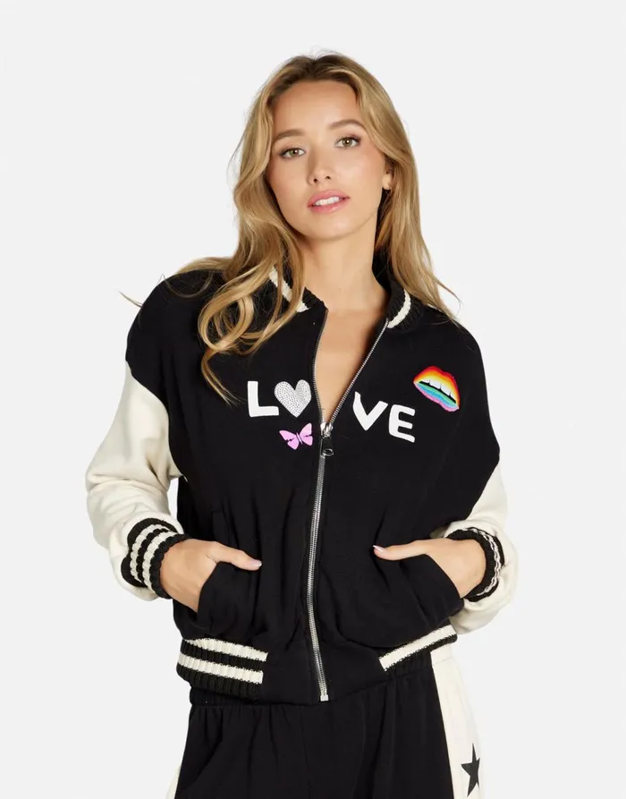 Women039s Taissa 1 Love Rainbow Lip Blackbone Lauren Moshi Jackets
