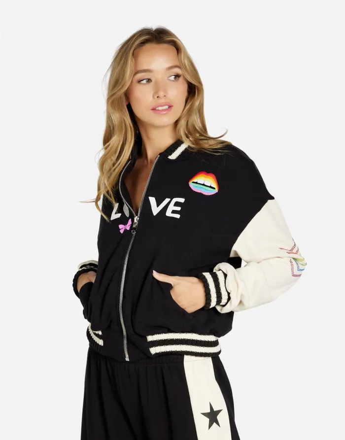 Women039s Taissa 1 Love Rainbow Lip Blackbone Lauren Moshi Jackets