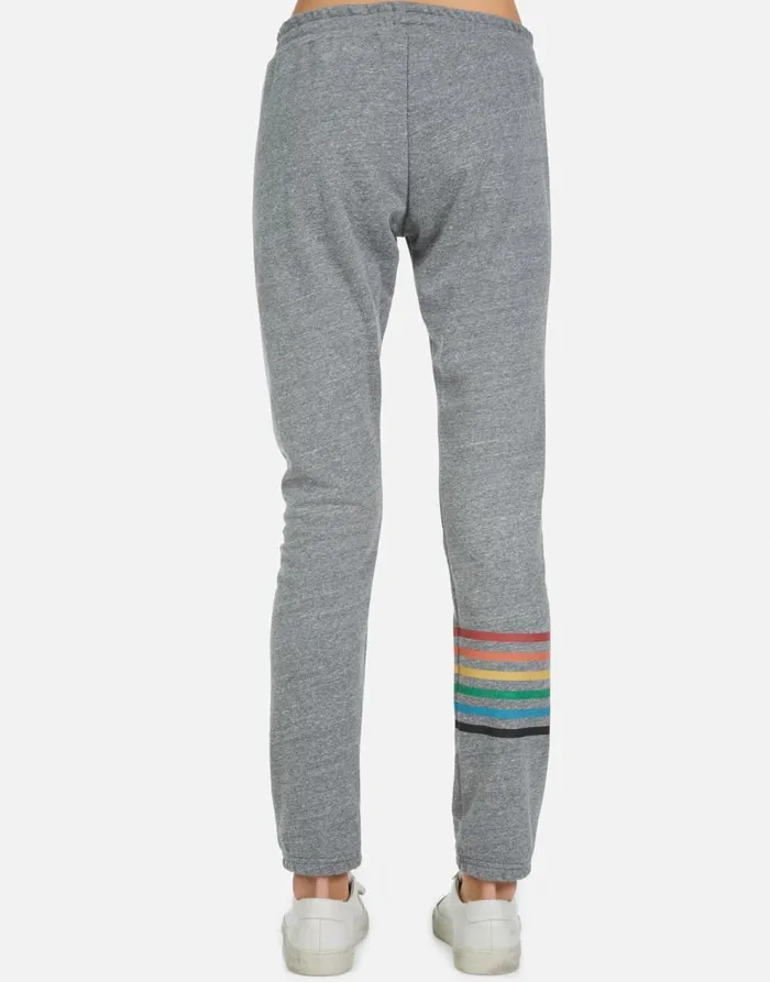 Women039s Uri Rainbow Electric Skull Heather Grey Lauren Moshi Long Sweatpants