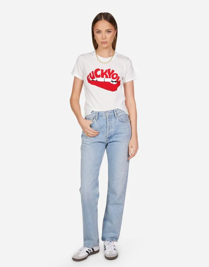 Women039s Ursula F You Biting Lip Milk Lauren Moshi Short Sleeve