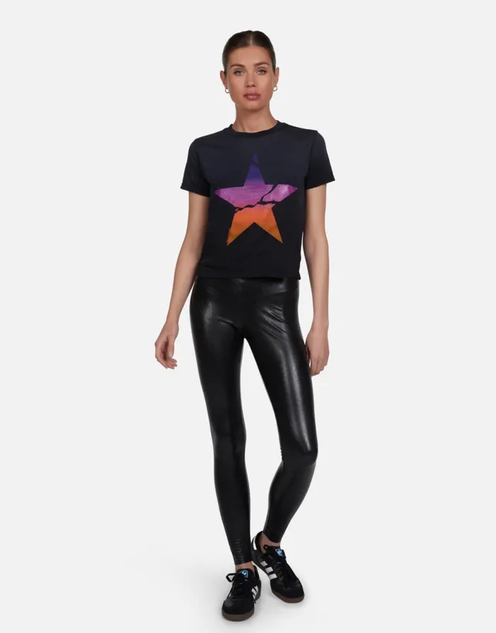 Women039s Ursula Ombre Cracked Star Jet Black Ombre Lauren Moshi Short Sleeve
