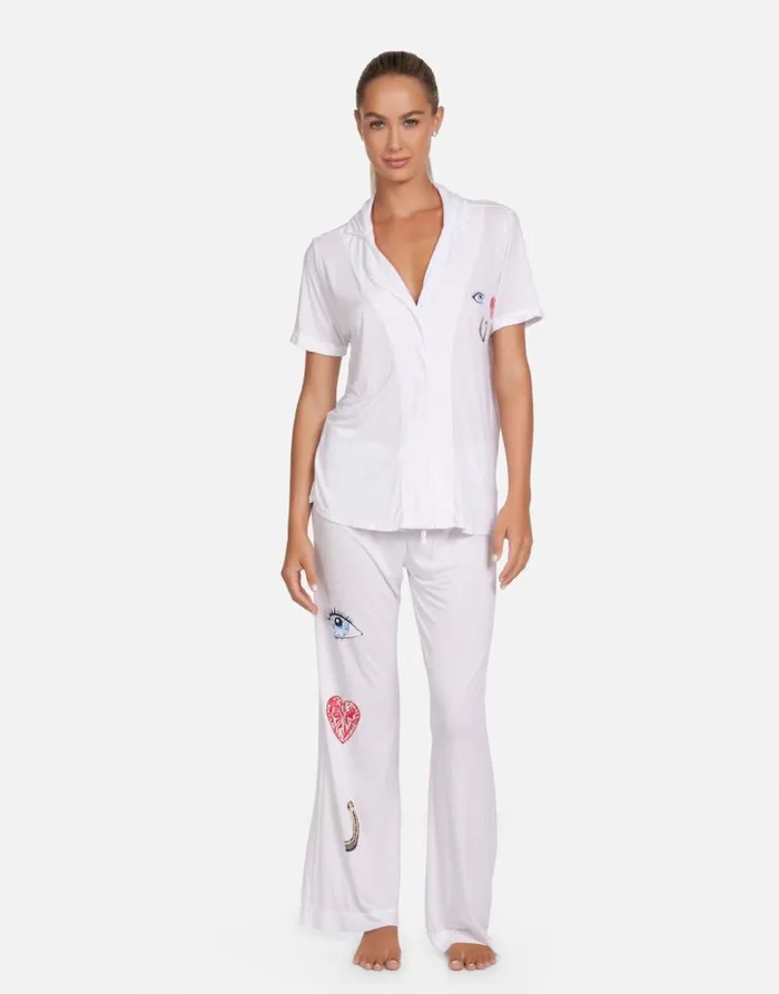 Women039s Waverly I Love U White Lauren Moshi Short Sleeve