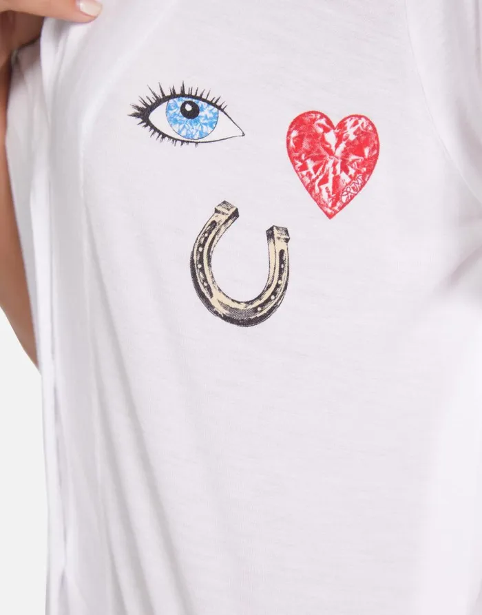 Women039s Waverly I Love U White Lauren Moshi Short Sleeve