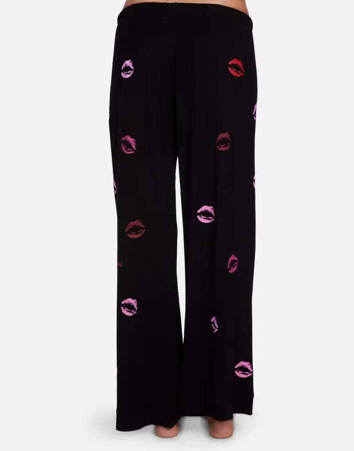 Women039s Waverly Mini Watercolor Lips Black Lauren Moshi Short Sleeve