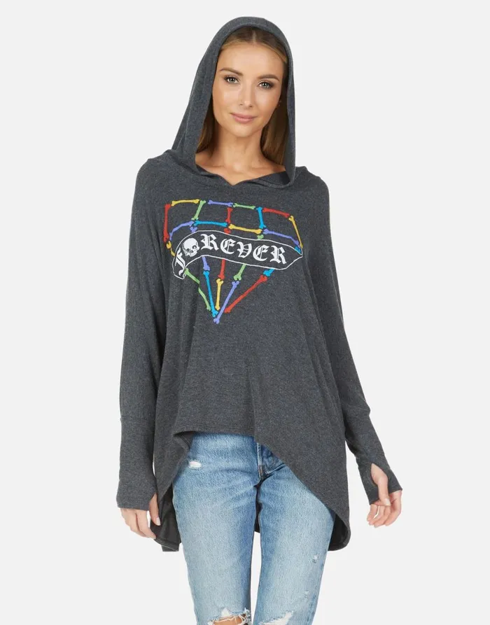 Women039s Wilma Bone Diamond Heather Black Lauren Moshi Hoodies