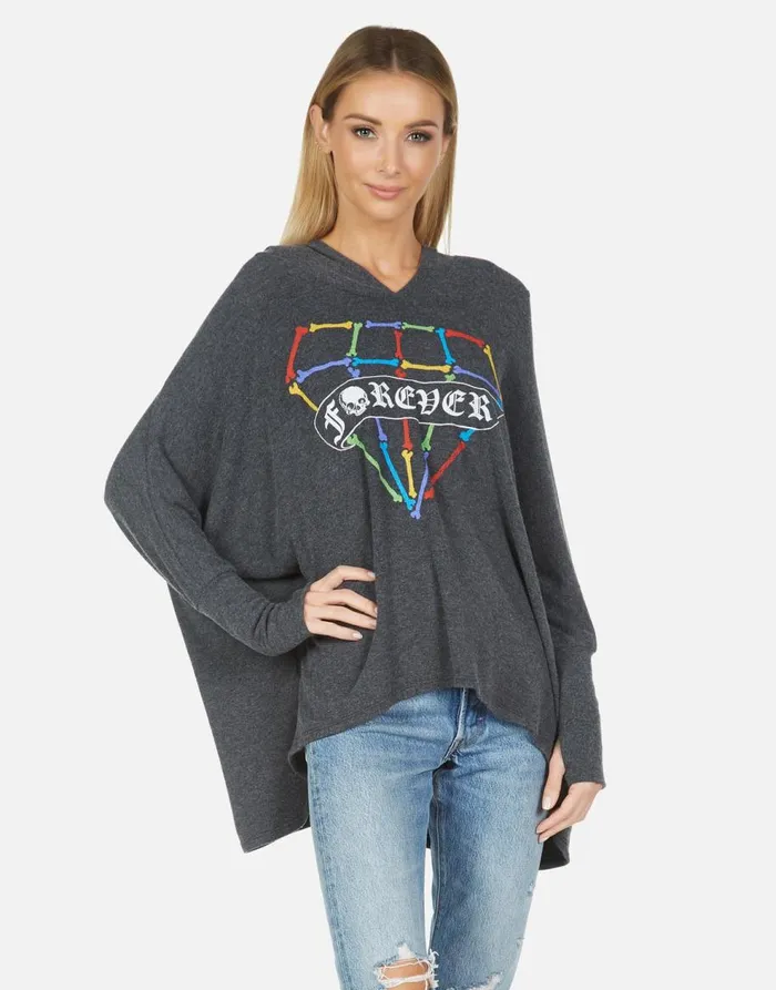 Women039s Wilma Bone Diamond Heather Black Lauren Moshi Hoodies