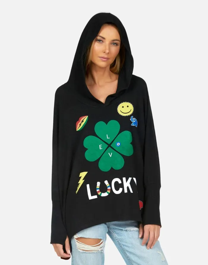 Women039s Wilma Lucky Clover Black Lauren Moshi Hoodies