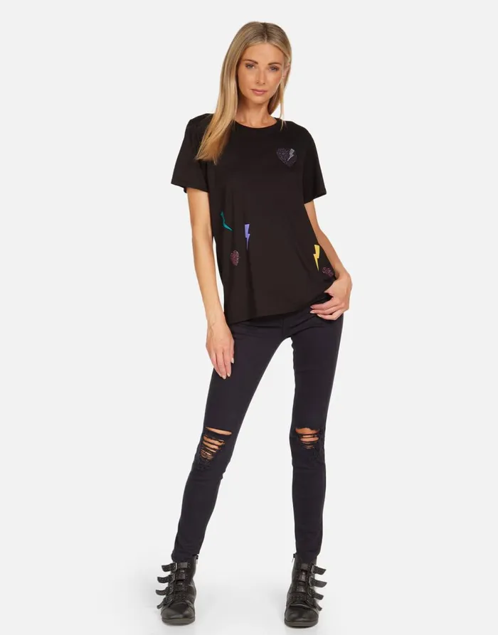 Women039s Wolf Rays Of Love Black Lauren Moshi Short Sleeve