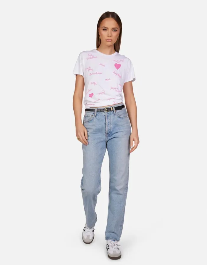 Women039s Wolf X Happy Thoughts White Lauren Moshi Short Sleeve
