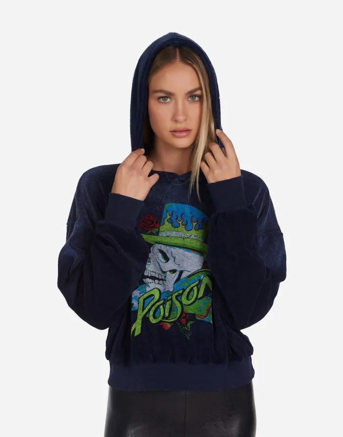 Women039s Yvette Neon Poison Skull Navy Ombre Lauren Moshi Hoodies