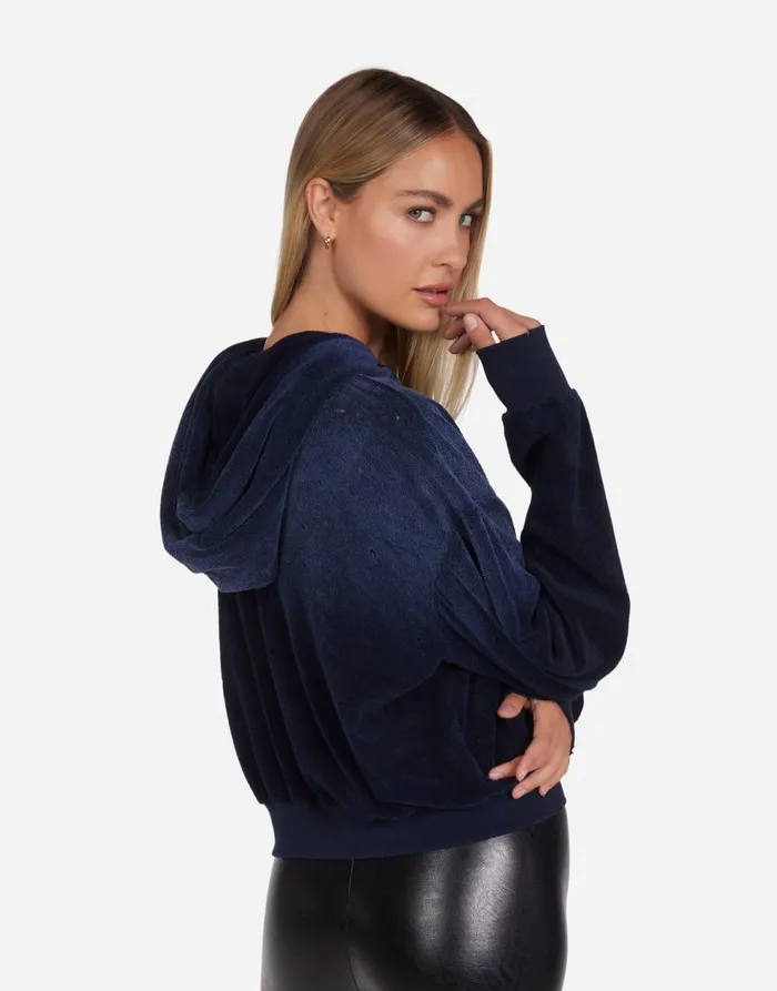 Women039s Yvette Neon Poison Skull Navy Ombre Lauren Moshi Hoodies