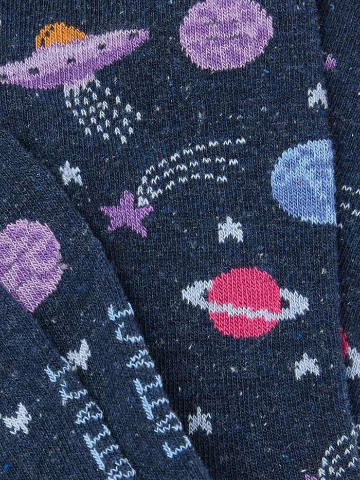 Women 3 For 2 Socks Fat Face Blue Space Socks 1 Pack Size 47