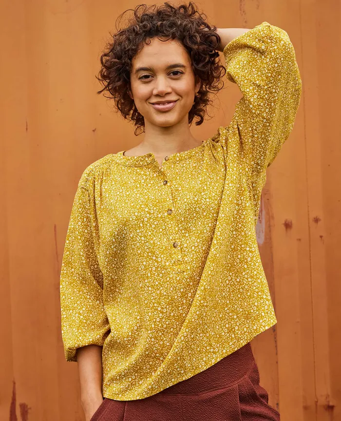 Women8217s Manzana Long Sleeve Peasant Top Pike Ditsy Print Tops and TShirts ToadandCo
