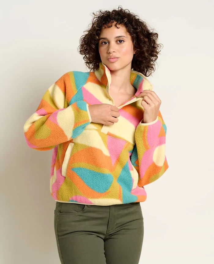 Women8217s Women8217s Campo Fleece Pullover Shapes Print Jackets and Layers ToadandCo