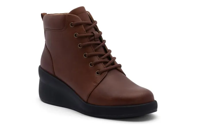 Women ABEO Footwear Boots Passage Lace Up Dark Tan