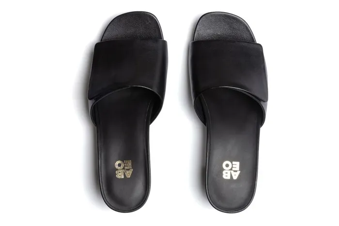 Women ABEO Footwear Dress Avenue Slide Black Leather Women ABEO Footwear Dress Avenue Slide Black Leather