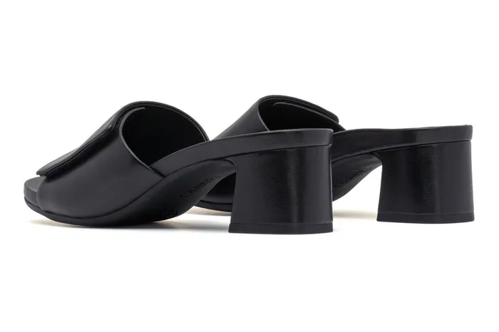 Women ABEO Footwear Dress Avenue Slide Black Leather Women ABEO Footwear Dress Avenue Slide Black Leather