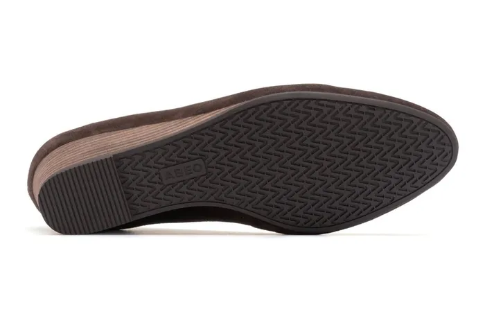 Women ABEO Footwear Dress Veranda Stacked Dark Brown Suede Women ABEO Footwear Dress Veranda Stacked Dark Brown Suede