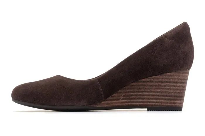 Women ABEO Footwear Dress Veranda Stacked Dark Brown Suede Women ABEO Footwear Dress Veranda Stacked Dark Brown Suede