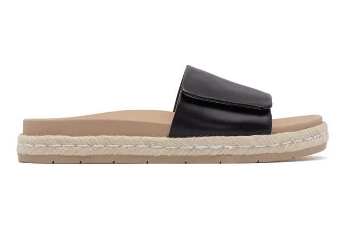 Women ABEO Footwear Sandals Isle Slide Black Leather Women ABEO Footwear Sandals Isle Slide Black Leather