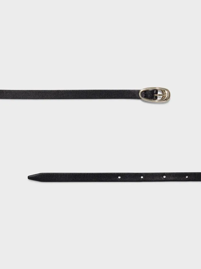 Women Aeyde ELLIE BlackGold Leather Belt Aeyde Belts