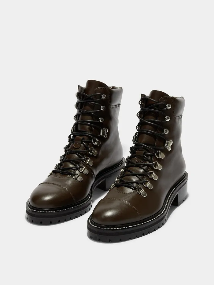 Women Aeyde FIONA Moka Hiking Boot Aeyde Ankle Boots