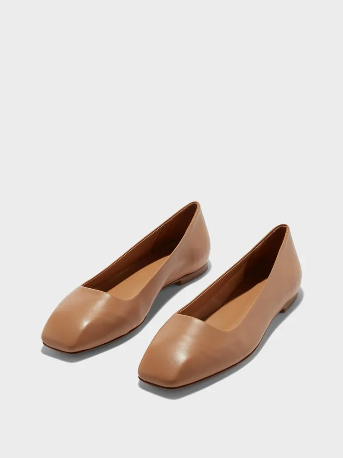 Women Aeyde IDA Hazelnut Ballet Flat Aeyde Flats