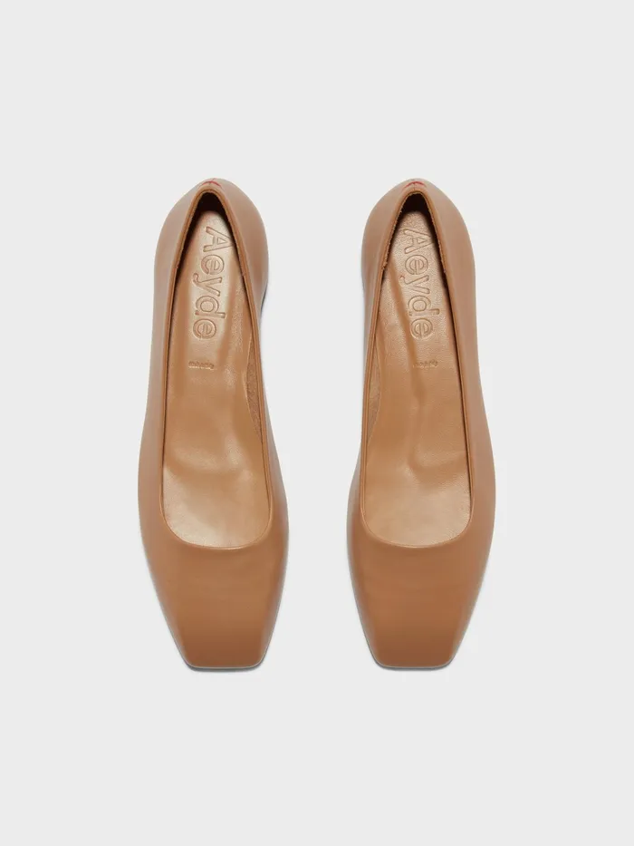 Women Aeyde IDA Hazelnut Ballet Flat Aeyde Flats