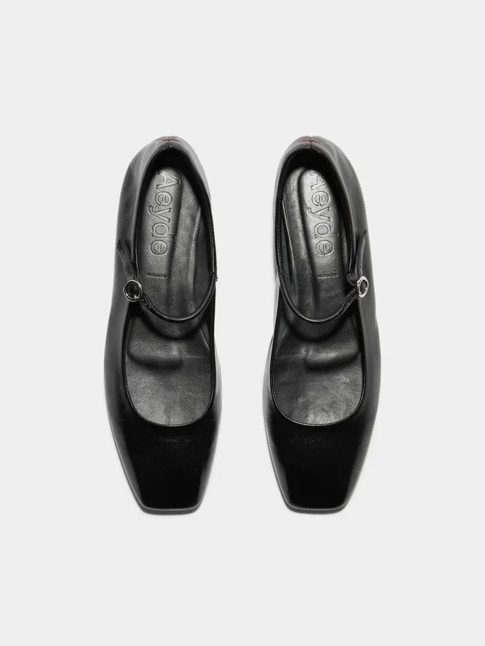 Women Aeyde UMA Black Mary Jane Flat Aeyde Flats